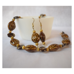 Brown Ceramic Beads Necklace Set