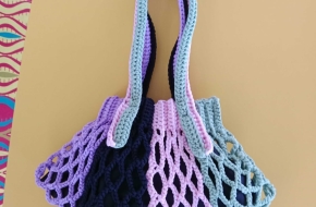Crocheted Mesh Beach Bag