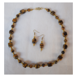 Tigers Eye Necklace set with matching earrings